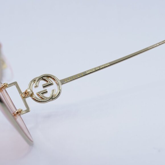 🕶️ New Gucci GG1206SA 004 Sunglasses - Gold Frame, Pink Lenses - Picture 8 of 12